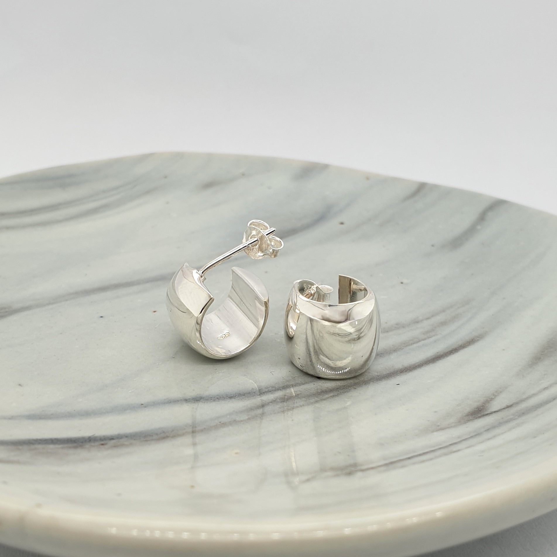 Small Bulky Silver Hoop image 0