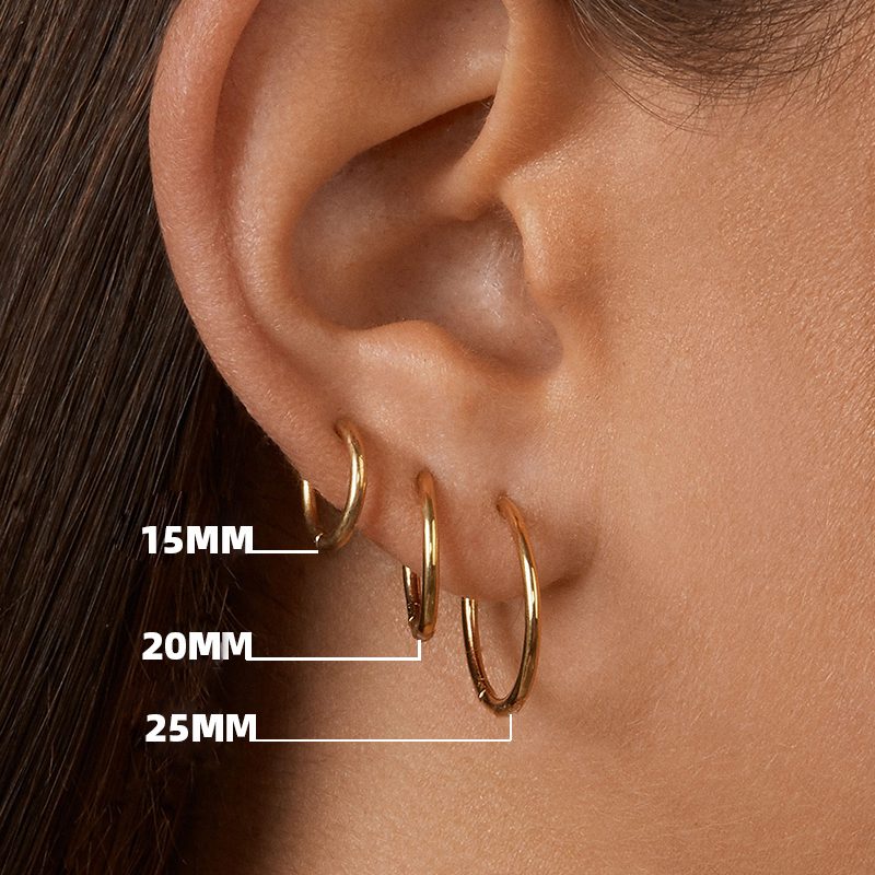9ct Gold Hoop 25mm image 1