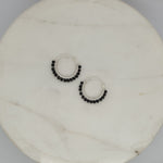 Natural Stone Small Hoops - Black Spinel image
