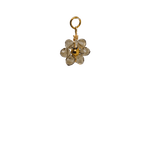 Grey Beaded Flower Charm image 0