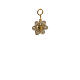 Grey Beaded Flower Charm image 0