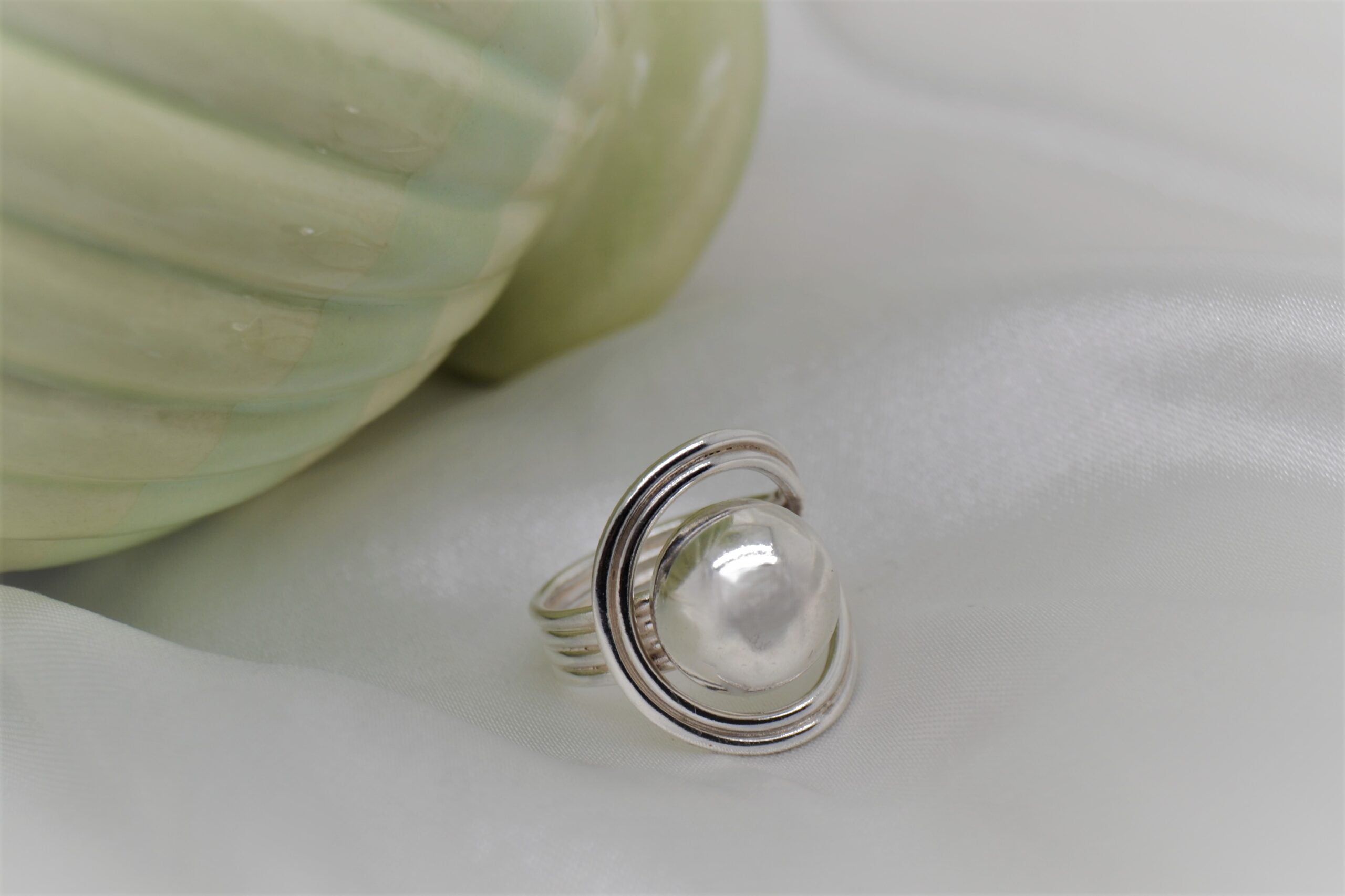 Bold Silver Ball Ring image 0