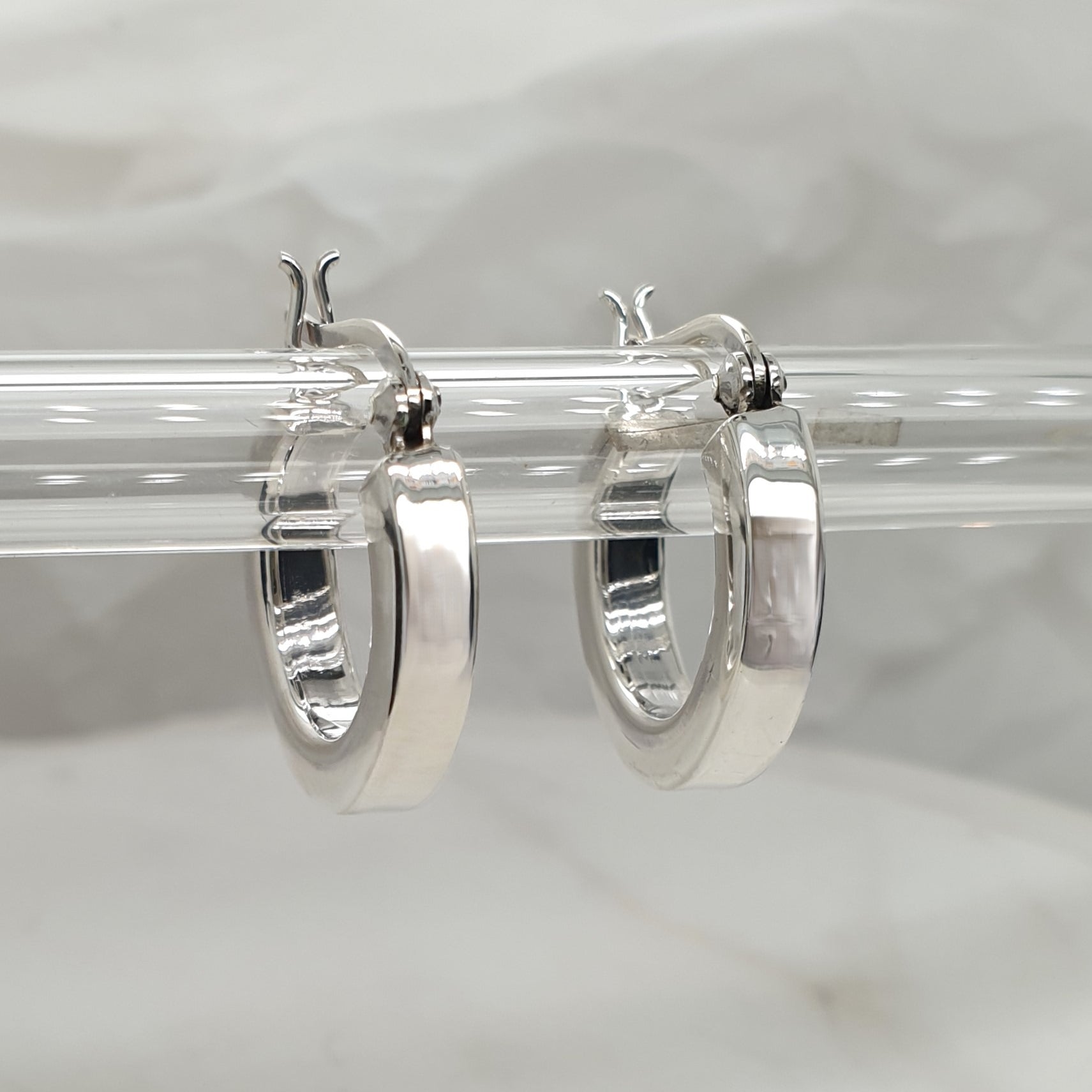 Silver Square Tube Hoop image 0