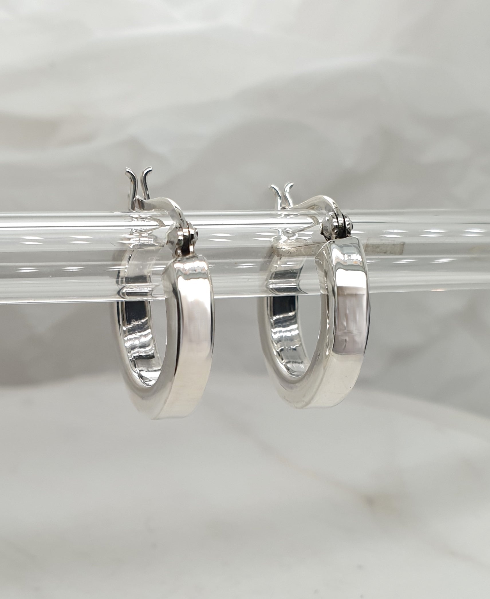 Silver Square Tube Hoop image 0