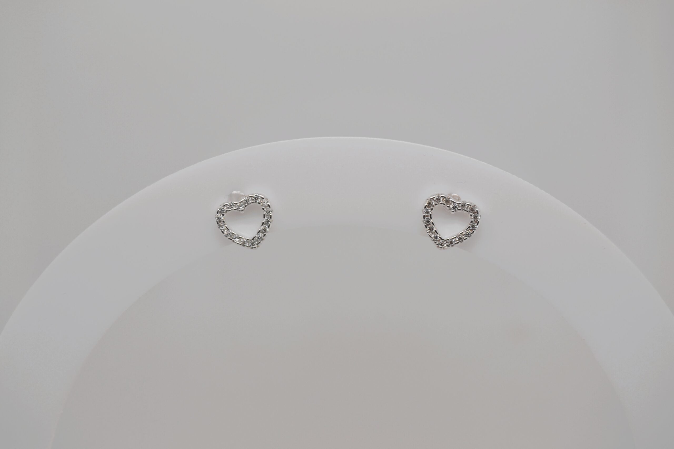 Small Bling Heart Studs - Clear image