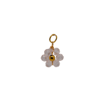 White Beaded Flower Charm - White image