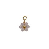 White Beaded Flower Charm - White image