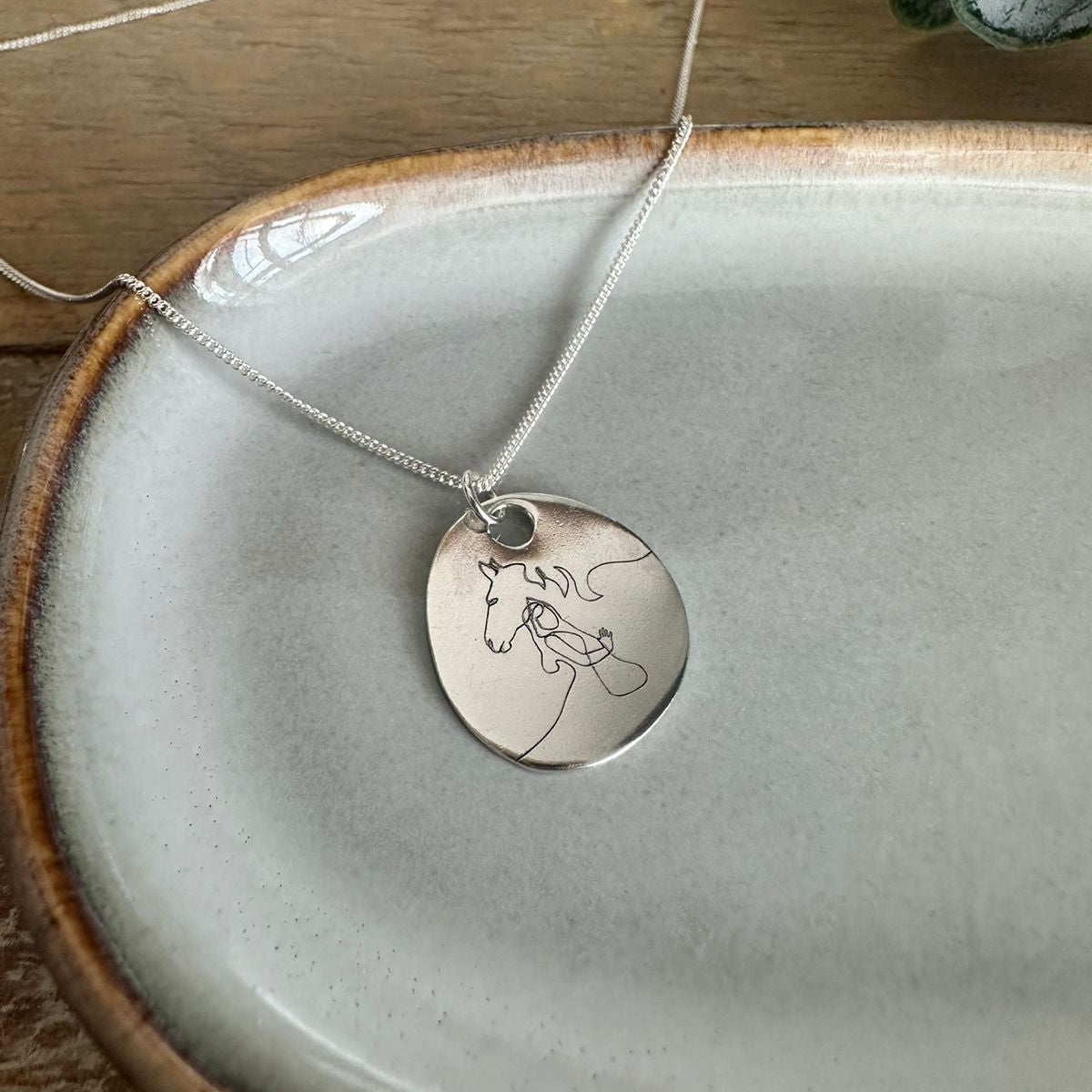 Silver Horse Hug Necklace image 0