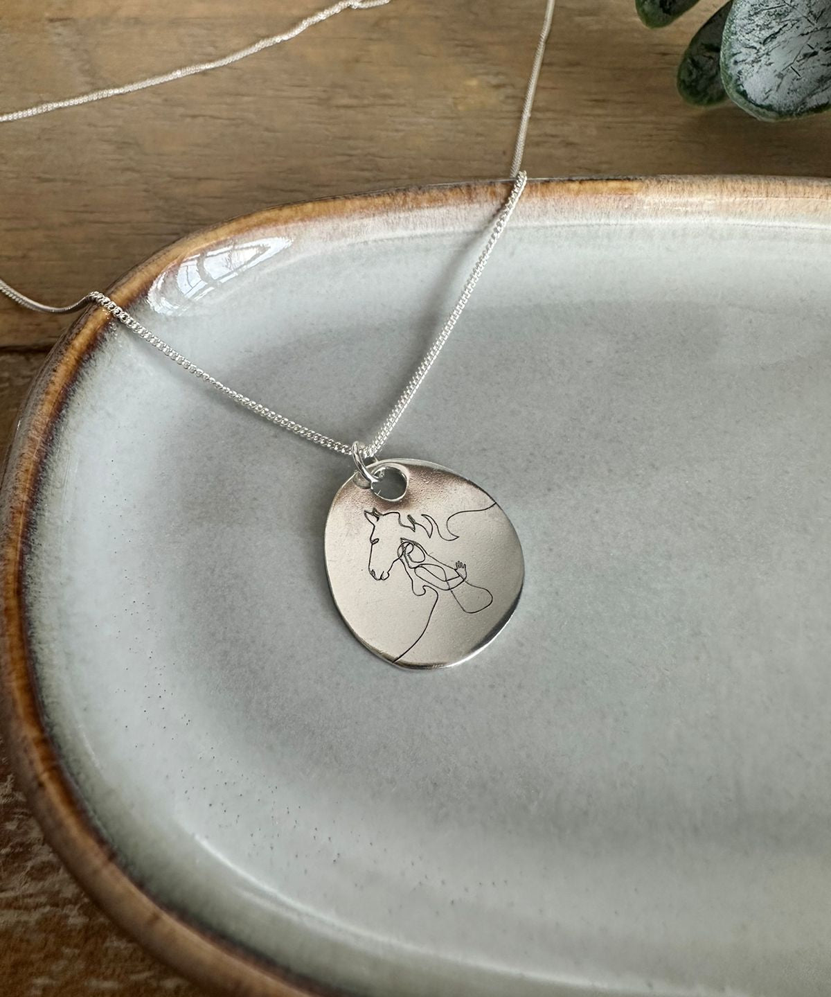 Silver Horse Hug Necklace image 0