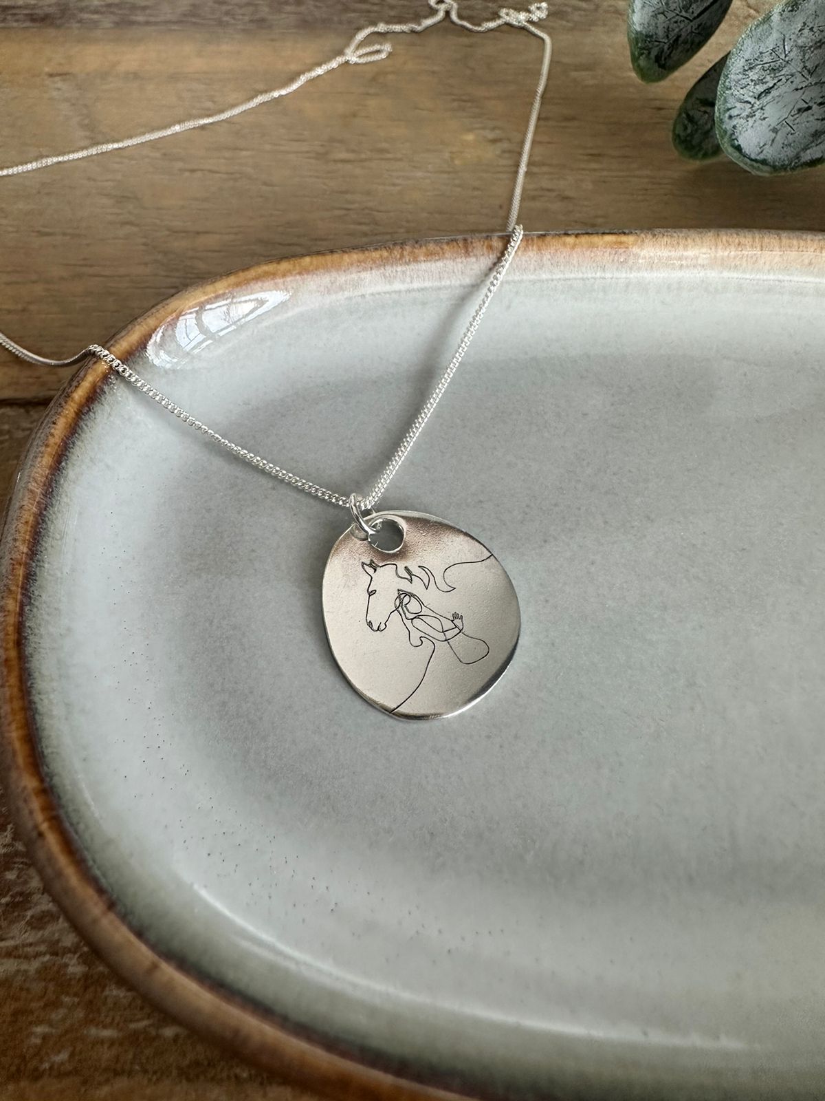 Silver Horse Hug Necklace image 0