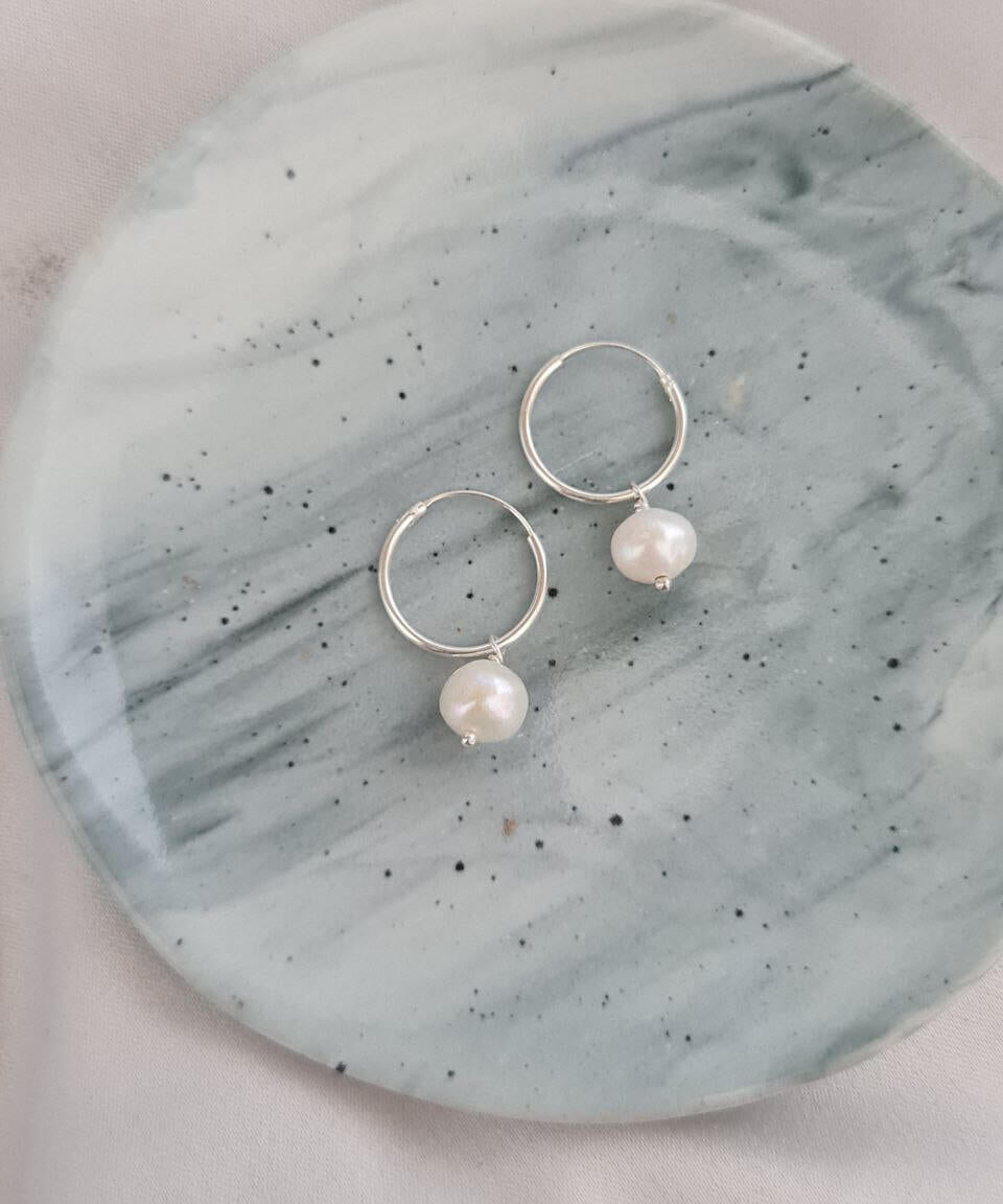 Sterling Silver Pearl Earrings image 1