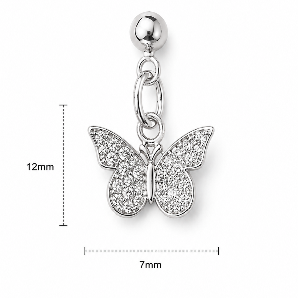 Bling Silver Butterfly Charm