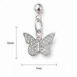 Bling Silver Butterfly Charm