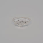 Silver Heart Signet Ring image 0