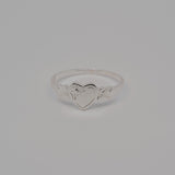 Silver Heart Signet Ring image 0