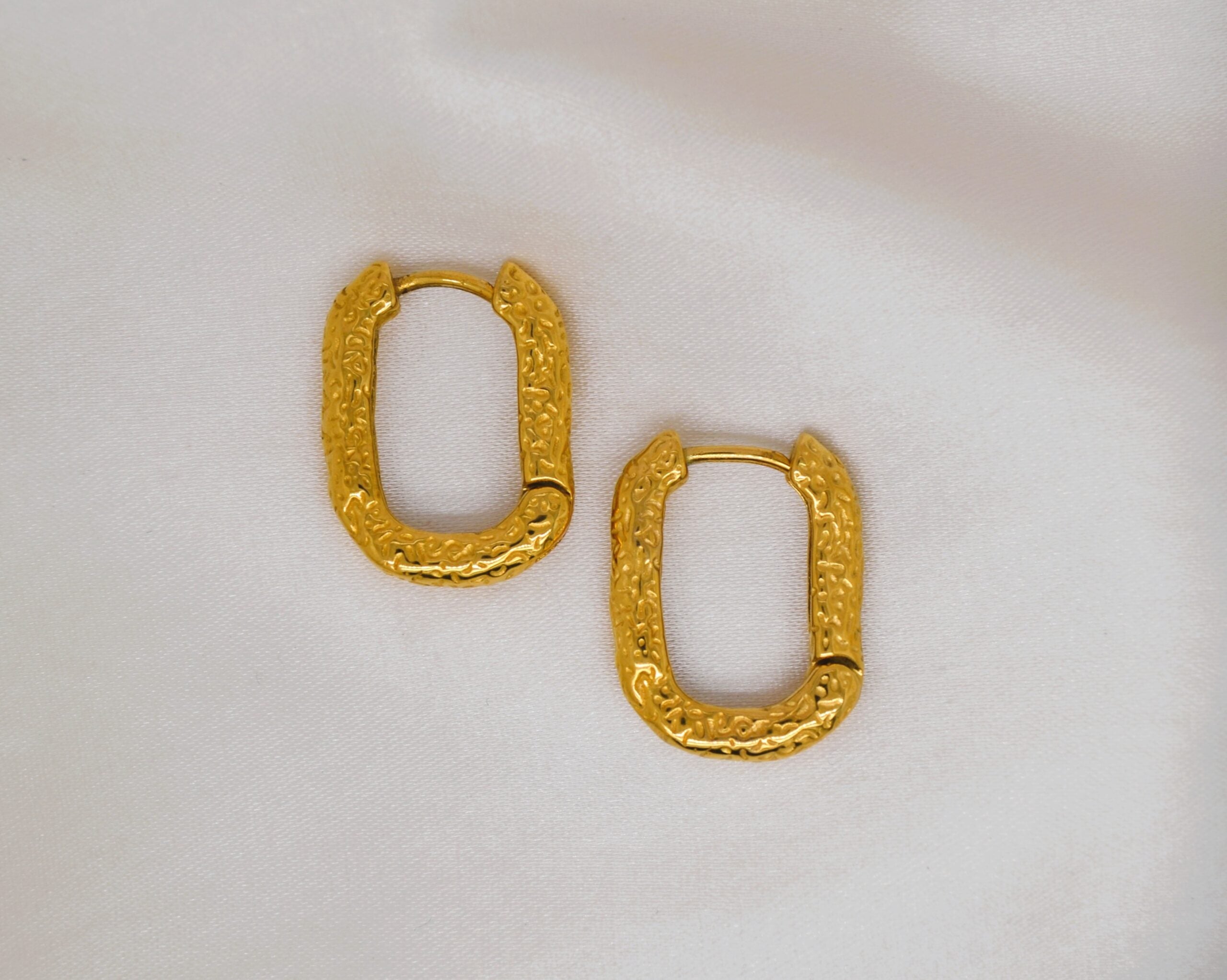 Gold Plated Square Huggies image 0