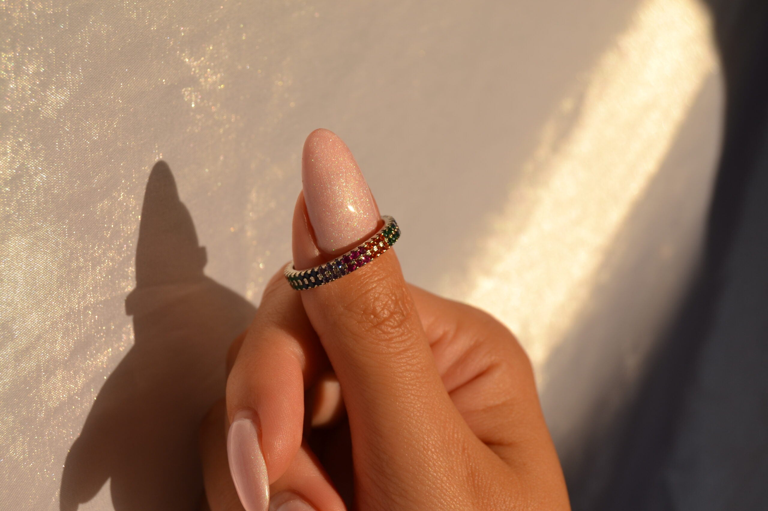 Rainbow Sterling Silver Ring image 2