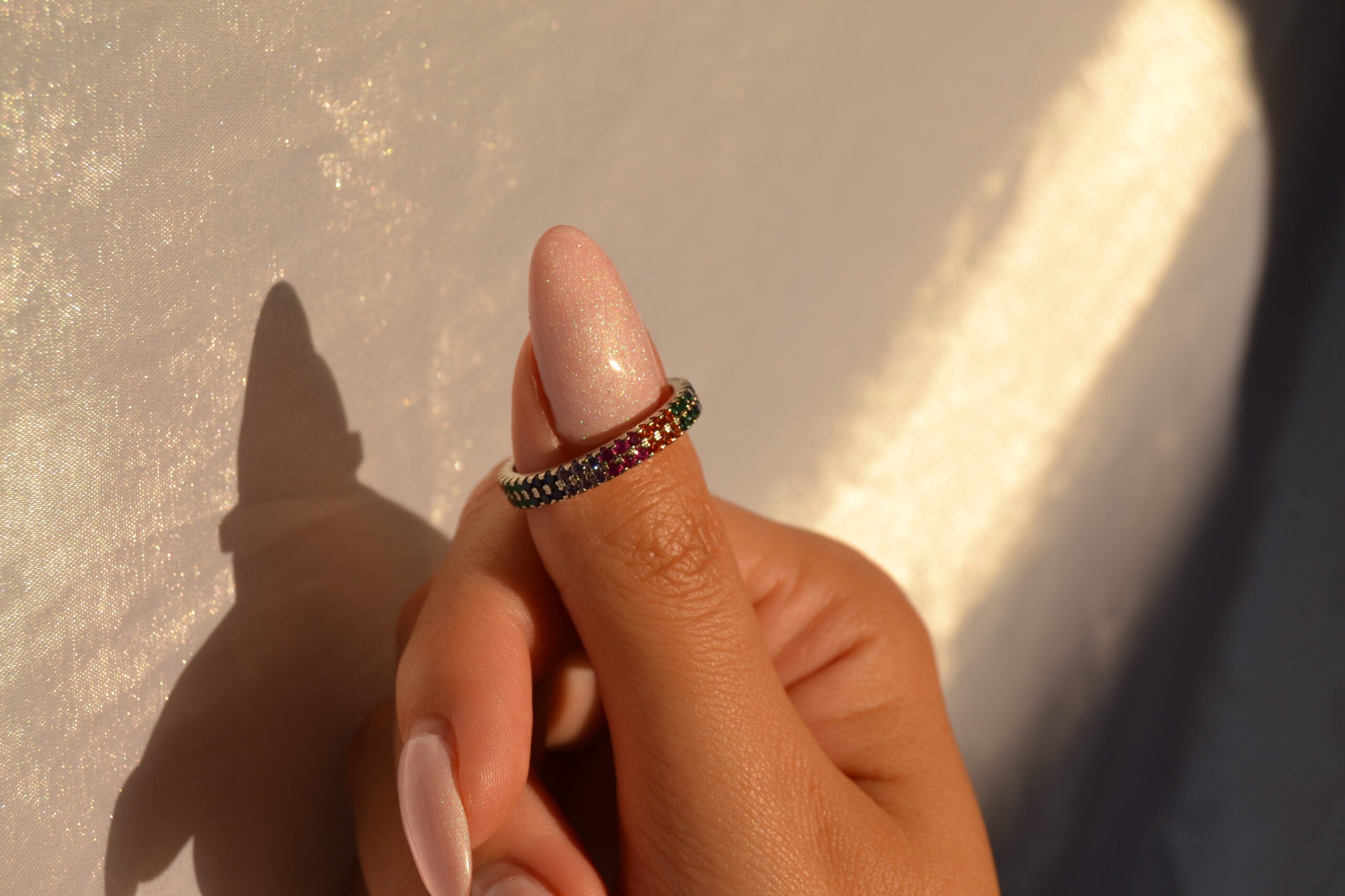 Rainbow Sterling Silver Ring image 2
