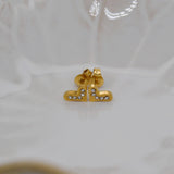 Gold Bling Heart Stud image 0