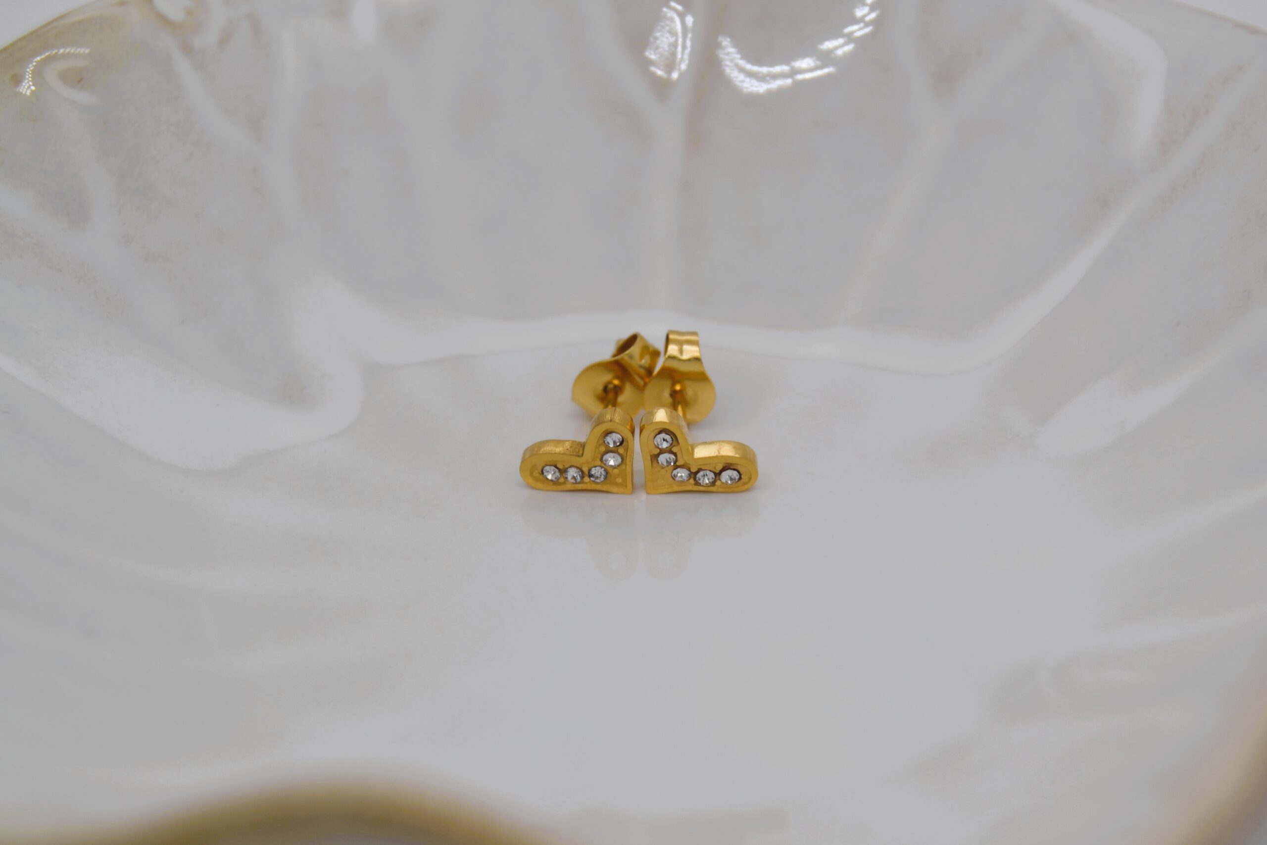 Gold Bling Heart Stud image 0