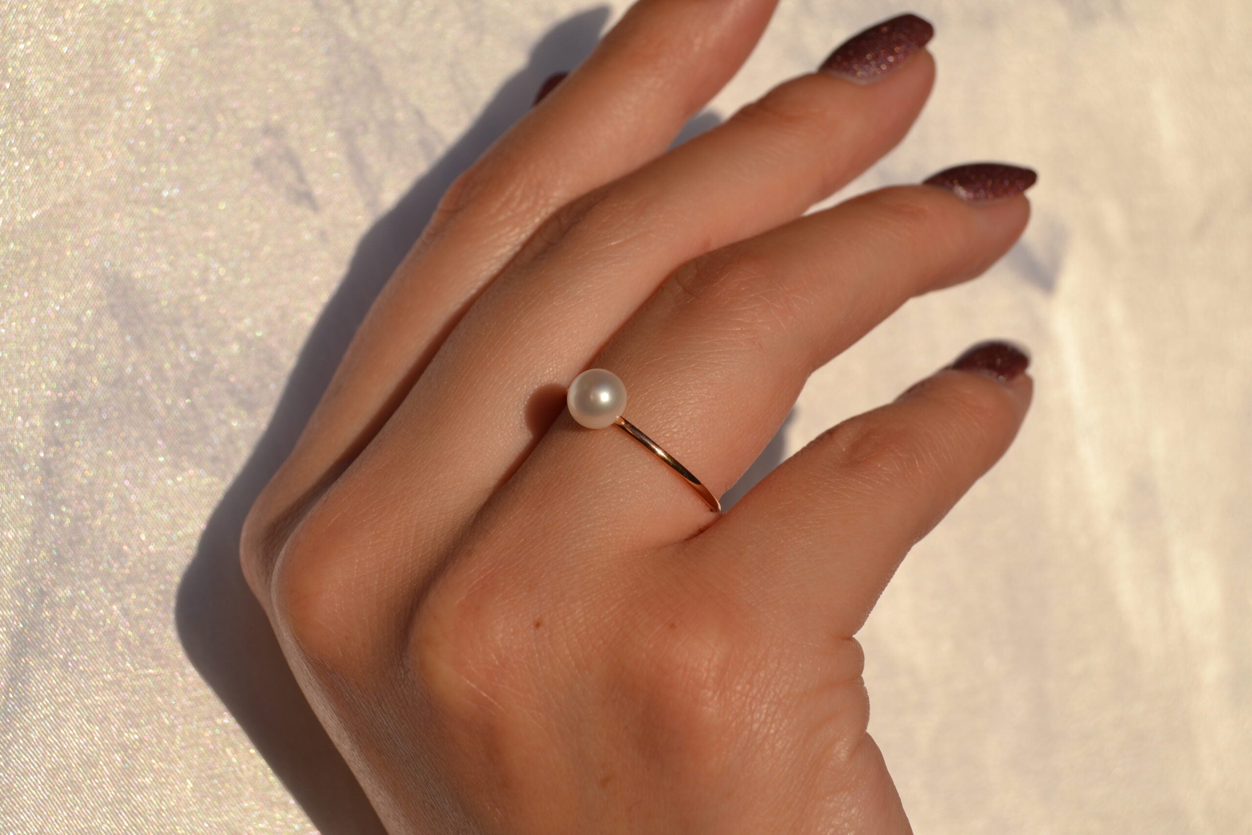 Gold Pearl Ring image 1