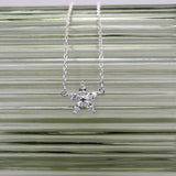 CZ Flower Silver Necklace image 0