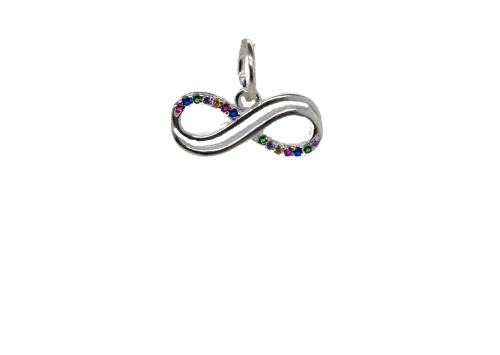 Colourful cubic silver infinity Charm image 0