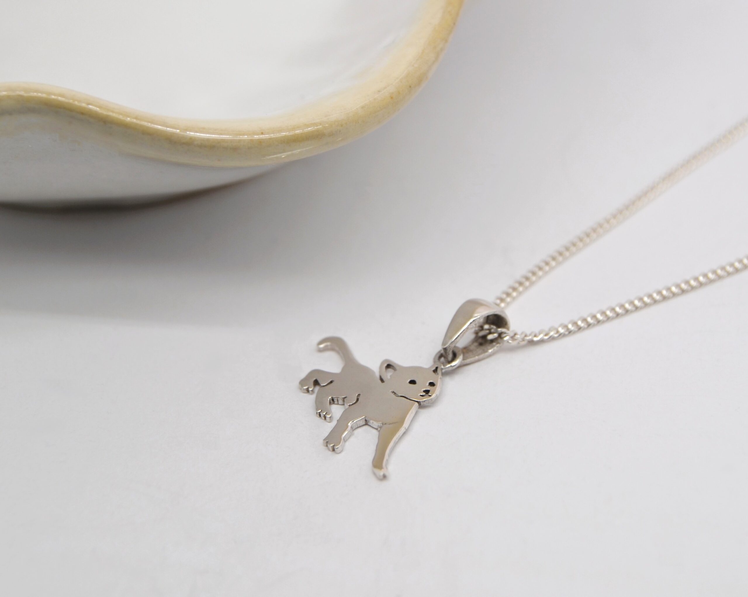 Silver Cat Necklace image 0