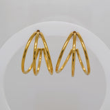 Gold Triple Hoop Earrings image 0