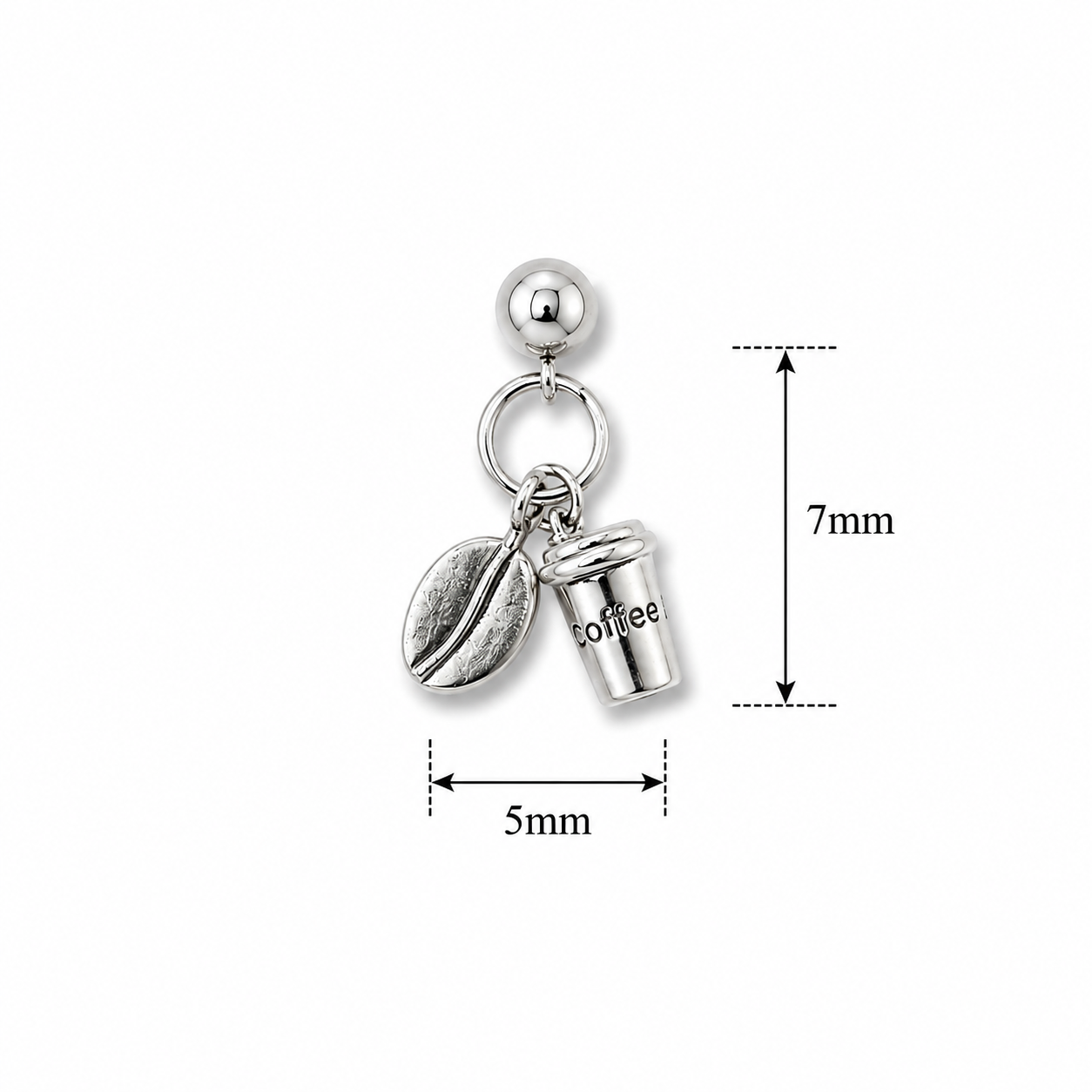Silver Coffee Charm