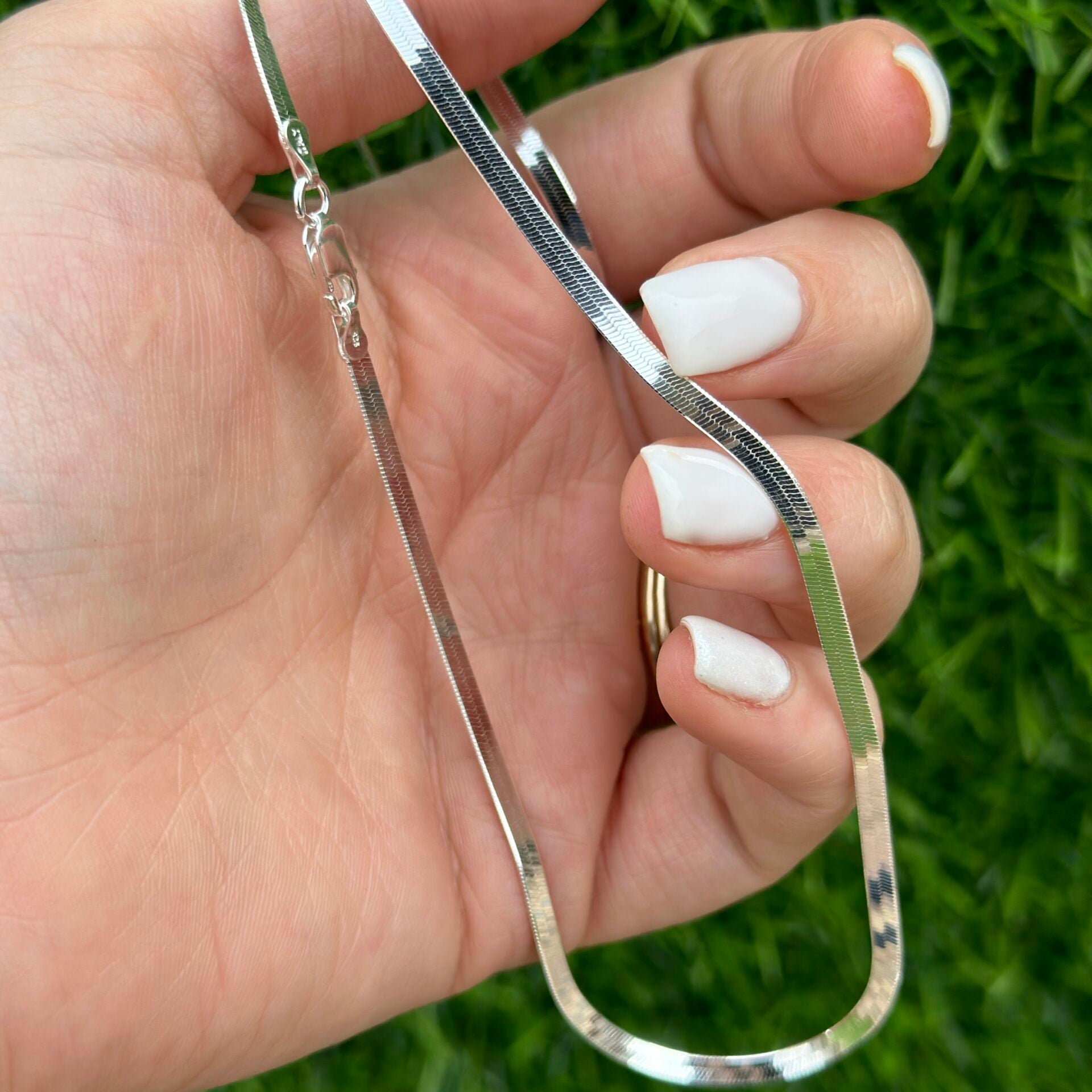 Sterling Silver Herringbone image 1