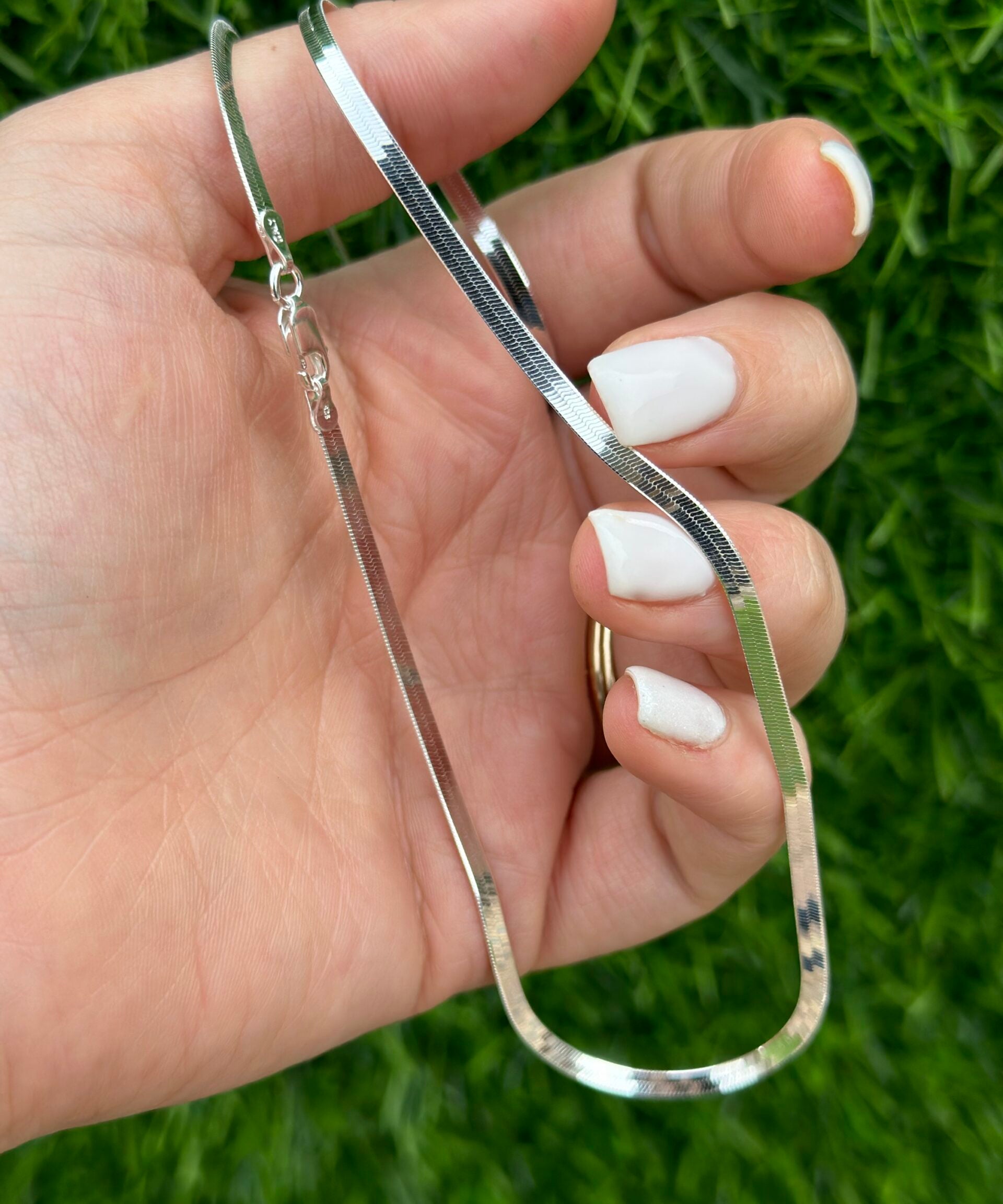 Sterling Silver Herringbone image 1