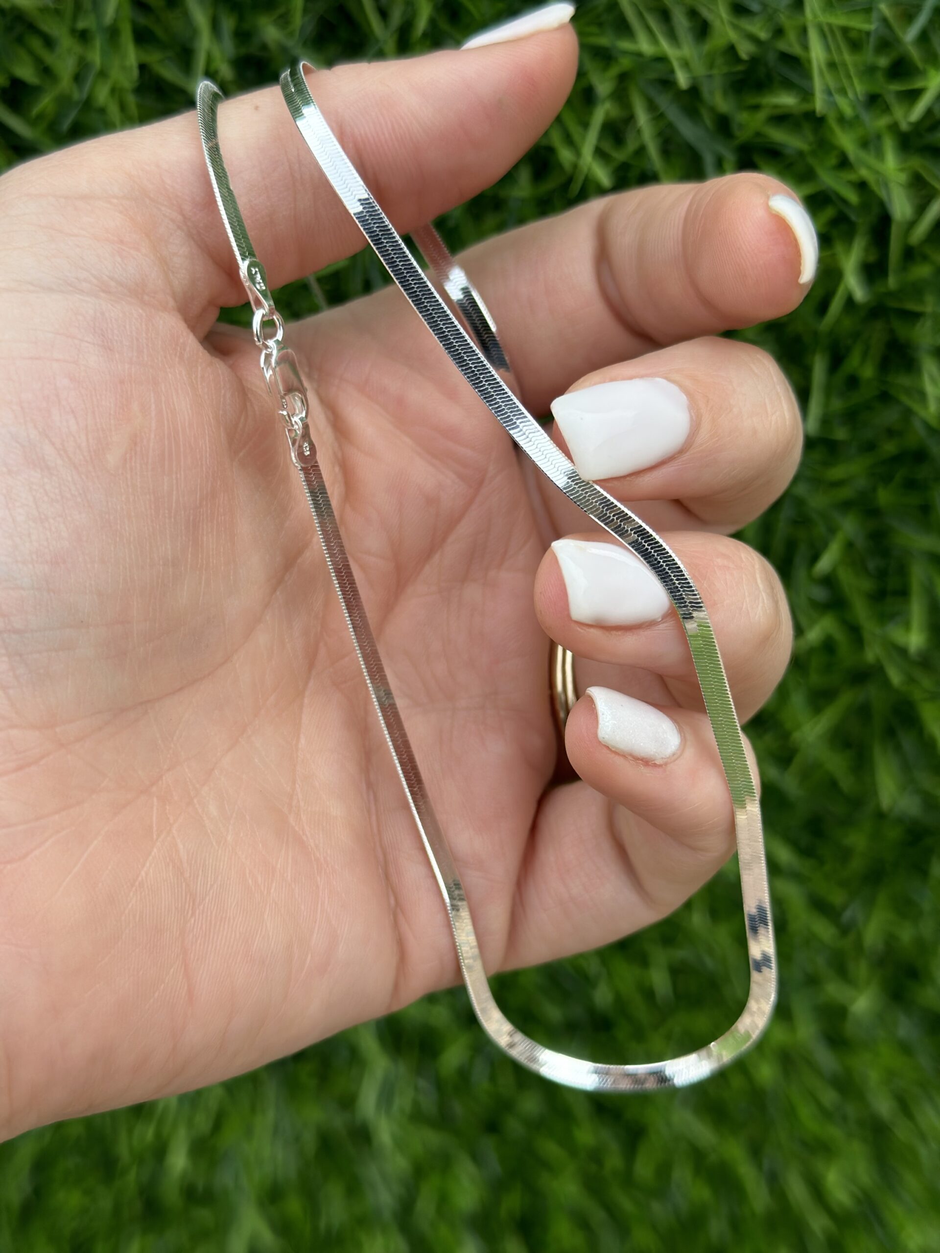 Sterling Silver Herringbone image 1