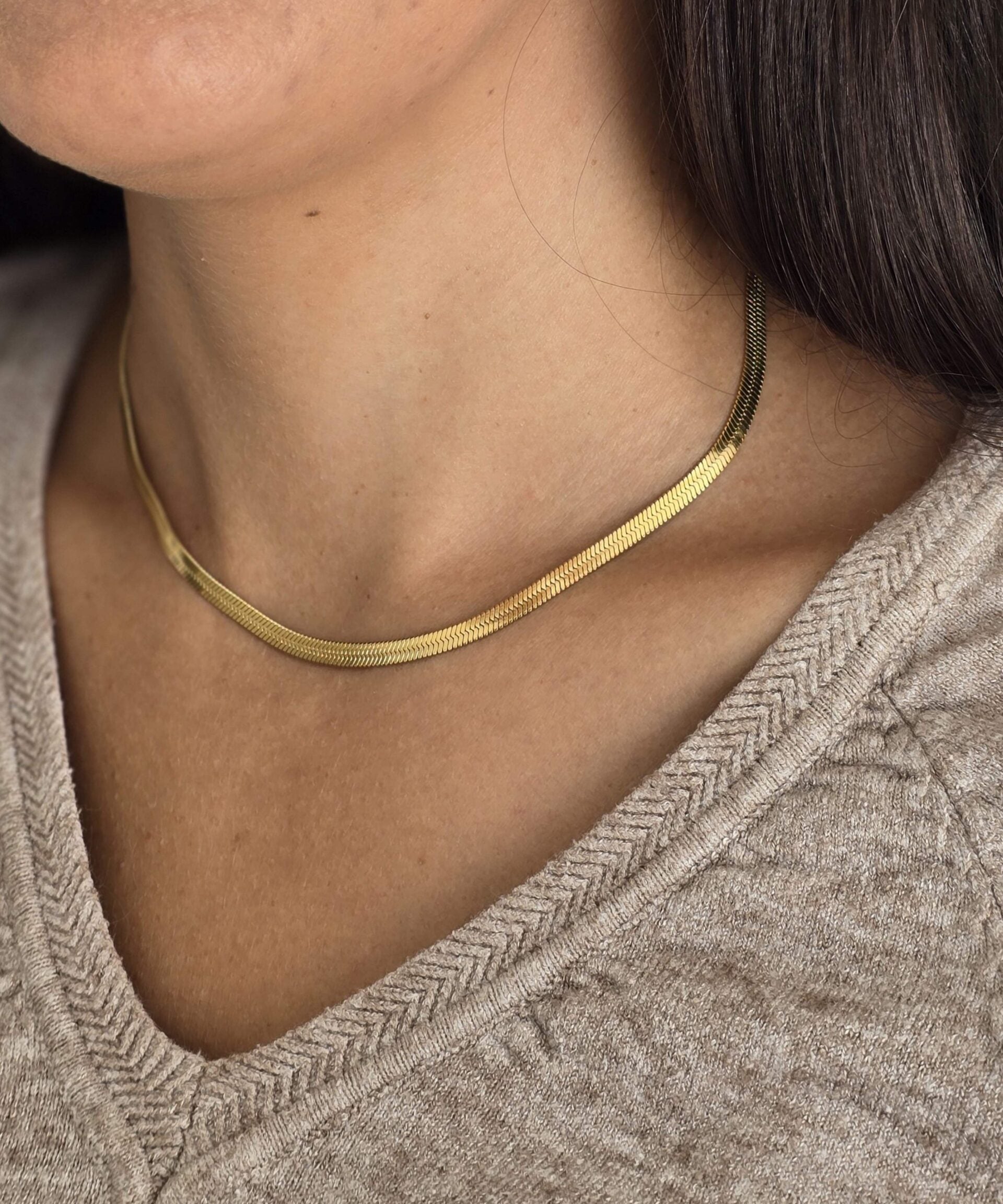 Stainless Steel Herringbone Chain image 0