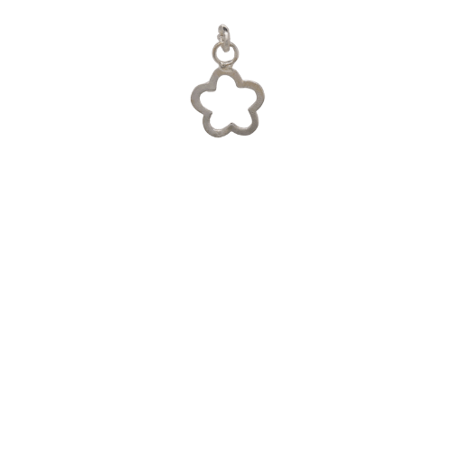 Silver cut-out Flower Charm image 0