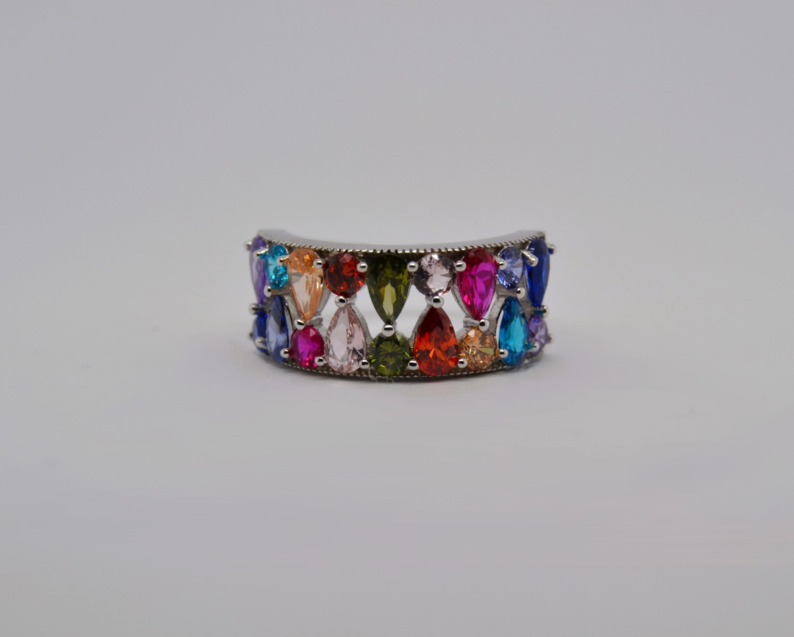 Chunky Silver Rainbow Ring image 0