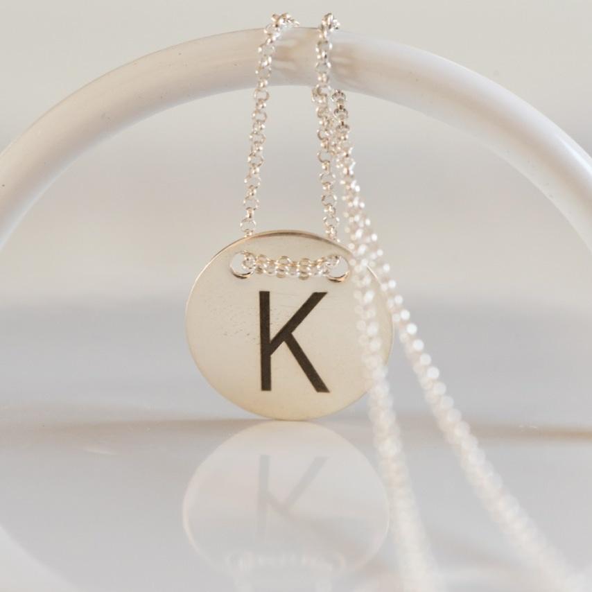 Silver Initial Necklace image 0