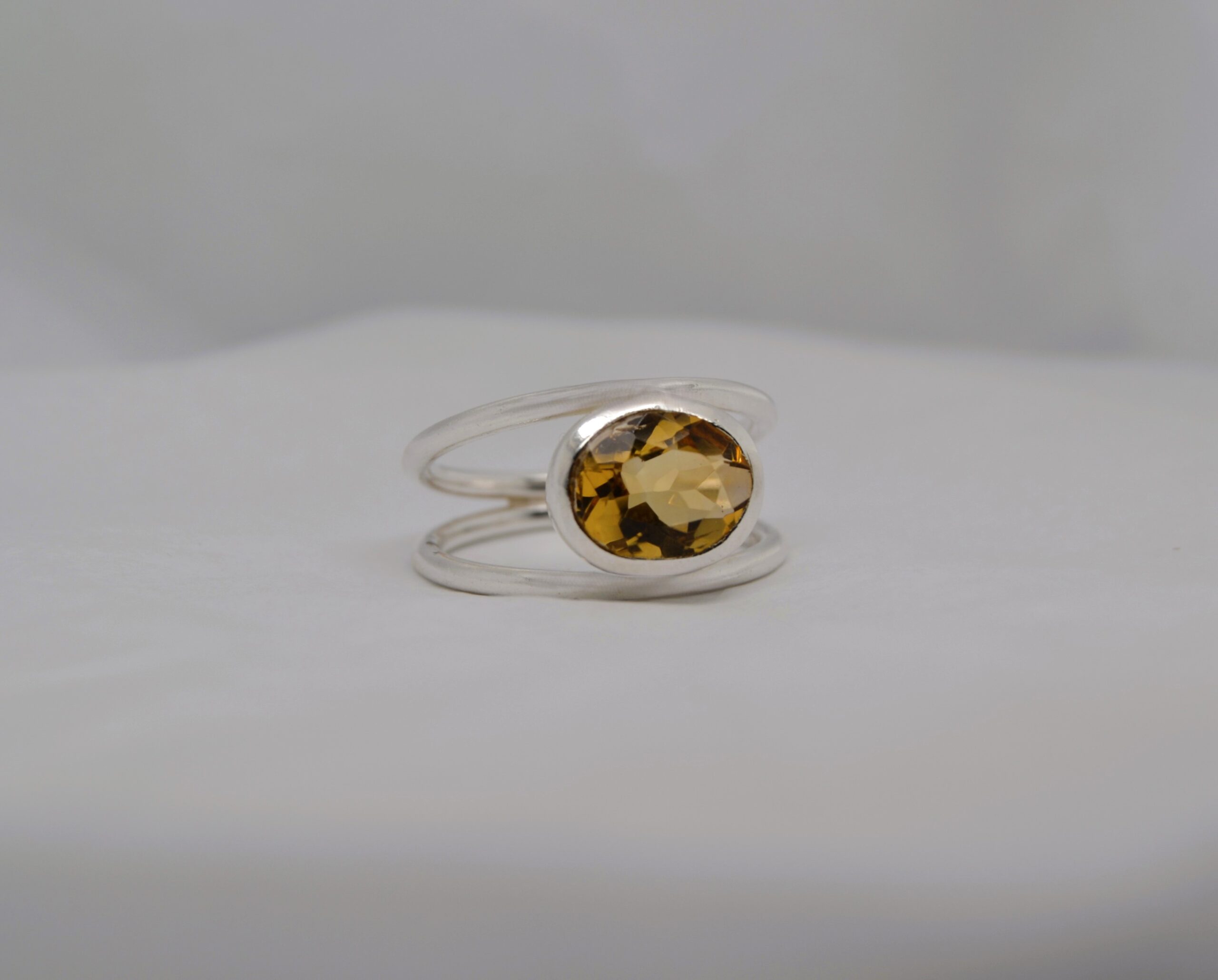 Oval Natural Stone Ring - Citrine, P image