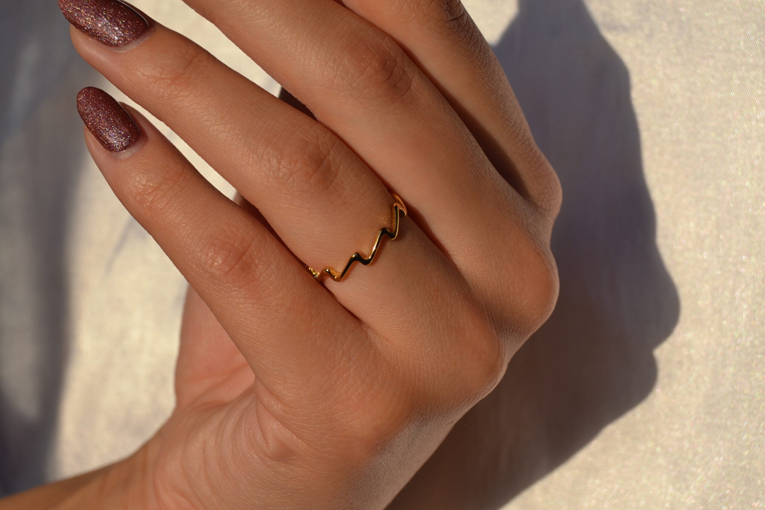 Gold Squiggly Ring image 1