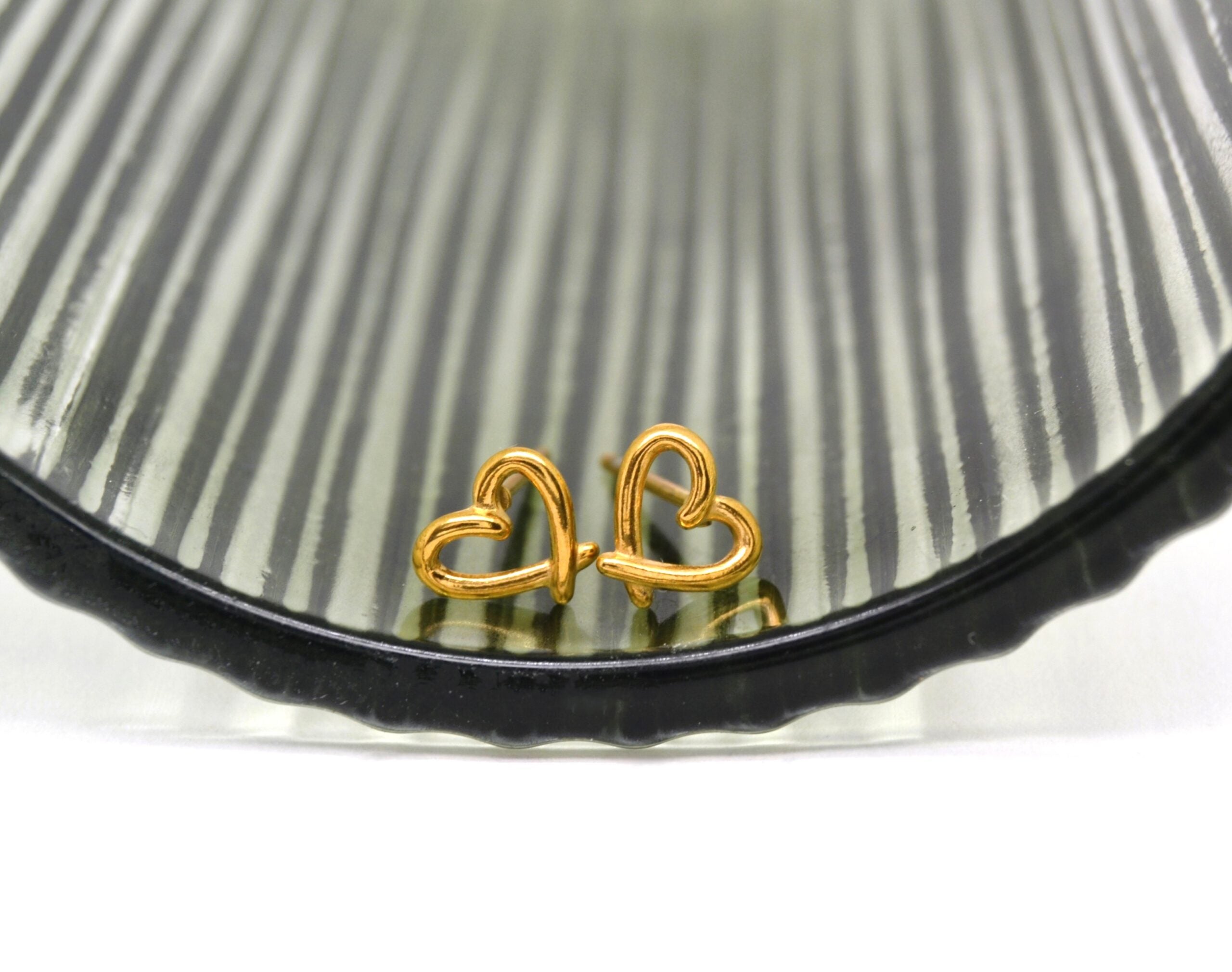 Gold Cut-out Heart Studs image 0