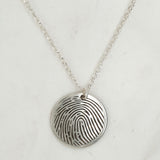 Fingerprint, Name, and Date Necklace image 0