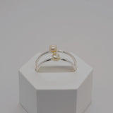 Tiny Silver Pearl Ring image 1