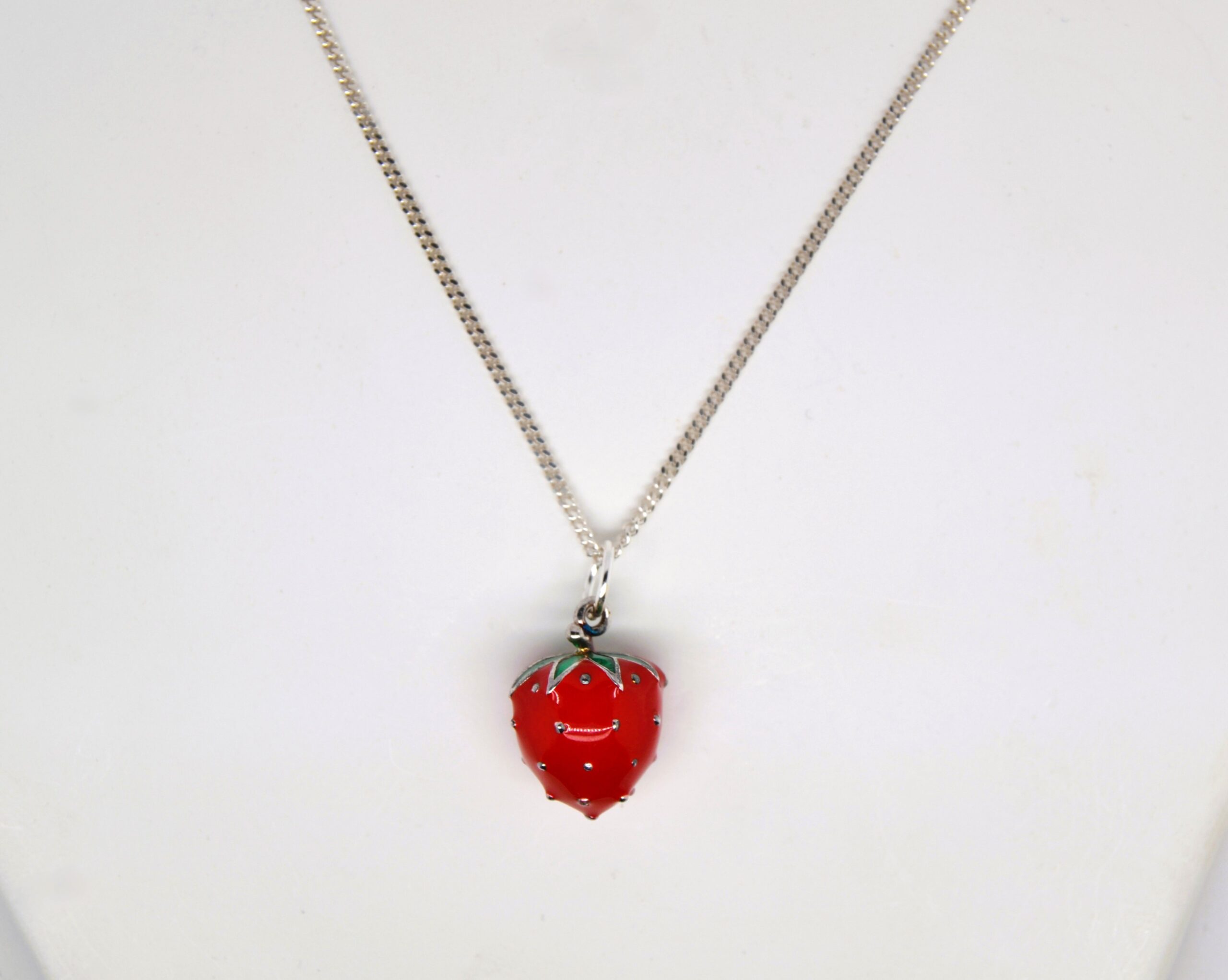 Strawberry Silver Necklace image 0