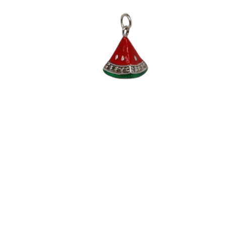 3D Watermelon Silver Charm image 0