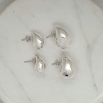 Silver Chunky Teardrop Earrings image 0