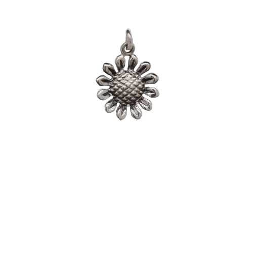 Silver Sunflower Charm image 0
