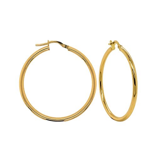 Gold Hoop Earrings 30mm image 1