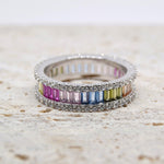 Trinity Color Baguette Ring image 0