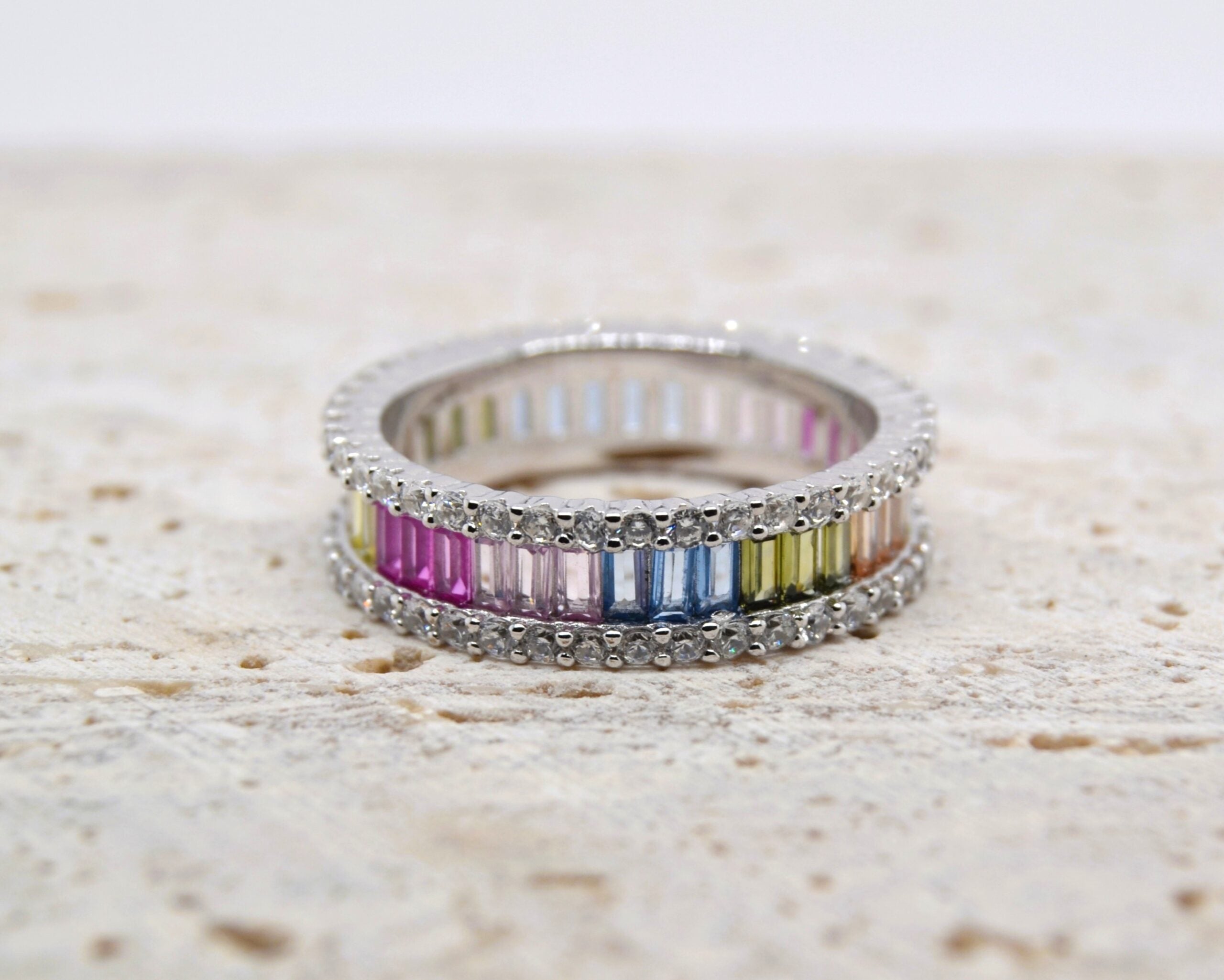 Trinity Color Baguette Ring image 0