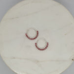 Natural Stone Small Hoops - Pink image